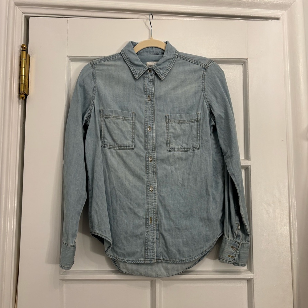 100% Cotton Chambray/Denim Button Down Shirt